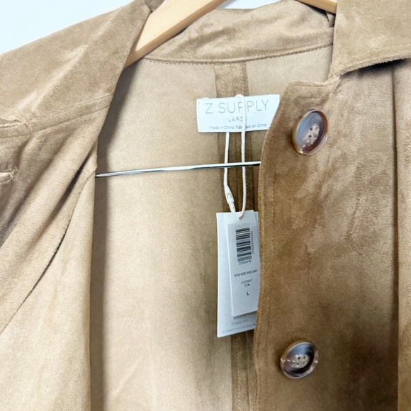 Z Supply Decker Suede Brown Chore Jacket Size Large - Picture 4 of 7